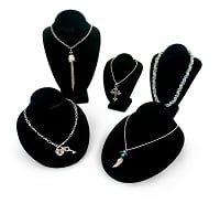 Black Necklace Busts Jewelry Display Kit (5-Piece)