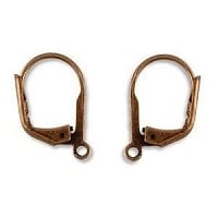 Lever Back Earrings 17x11mm Antique Copper Plated (2-Pcs)