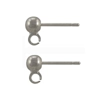 Ball Post with Parallel Ring 18x7mm Surgical Stainless Steel (2-Pcs)