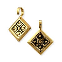 Mini Drop with Open Loop 13x10mm Antique Gold Plated (10-Pcs)