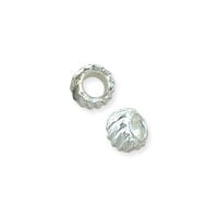 Corrugated Crimp Bead 2x3mm Silver Plated (10-Pcs)
