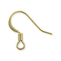 French Hook Ear Wire 15x16mm Gold Plated (10-Pcs)
