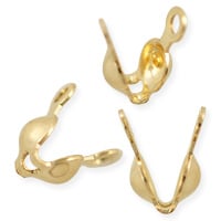 Clam Shell Bead Tip with Double Loop 3mm Cup Gold Filled (1-Pc)