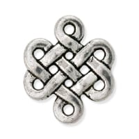 Eternity Knot Connector 17x15mm Pewter Antique Silver Plated (1-Pc)