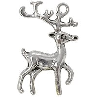 Rudolph Pendant 37x24mm Pewter Antique Silver Plated (1-Pc)