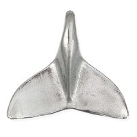 Whale Tail Pendant 28x27mm Pewter Antique Silver Plated (1-Pc)