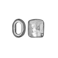 TierraCast Distressed Barrel Bead 7x6mm Pewter White Bronze Plated (1-Pc)