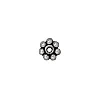 TierraCast Beaded Daisy Spacer Bead 3x1mm Pewter Antique Silver Plated (1-Pc)