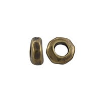 TierraCast Large Nugget Spacer Bead 5x2mm Pewter Oxidized Brass Plated (1-Pc)