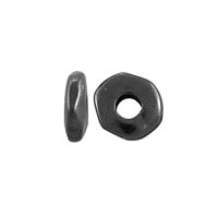TierraCast Large Hole Nugget Spacer Bead 6x2mm Pewter Hematite Black Plated (1-Pc)