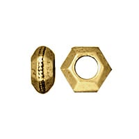 TierraCast Faceted Large Hole Spacer Bead 5x3mm Pewter Antique Gold Plated (1-Pc)