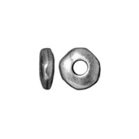 TierraCast Large Hole Nugget Spacer Bead 6x2mm Pewter Antique Silver Plated (1-Pc)