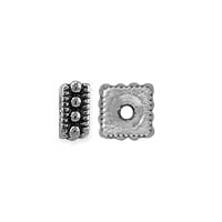 TierraCast Rococo Square Spacer Bead 5x2mm Pewter Antique Silver Plated (1-Pc)