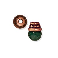 TierraCast Beaded Bead Cap 4x2mm Pewter Antique Copper Plated (1-Pc)