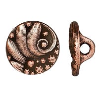 TierraCast Czech Button 12.5mm Pewter Antique Copper (1-Pc)