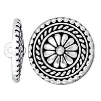 TierraCast Large Bali Button 17.75mm Antique Silver Plated (1-Pc)