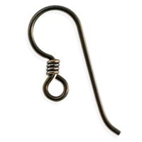 TierraCast Ear Wire with Bronze Coil 23x8mm Niobium Copper Finish (1-Pc)