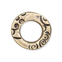 TierraCast Small Flora Ring 13x7mm Pewter Brass Oxide (1-Pc)