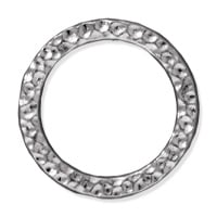 TierraCast Large Hammertone Ring 19mm Pewter Bright White Bronze Plated (1-Pc)