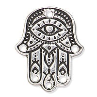 TierraCast Hamsa Hand Link 22x18mm Pewter Antique Silver Plated (1-Pc)
