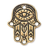TierraCast Hamsa Hand Link 22x18mm Pewter Antique Gold Plated (1-Pc)