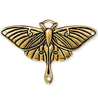 TierraCast Luna Moth Pendant 40x26mm Antique Gold Plated (1-Pc)