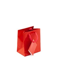 Glossy Red 3x3 Tote Gift Bag (20-Pcs)