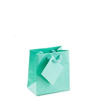 Glossy Teal Blue 3x3 Tote Gift Bag (20-Pcs)