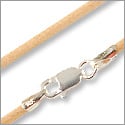 Greek Leather Cord 1.5mm Natural with Sterling Silver Clasp 18