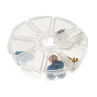 8 Compartment Clear Plastic Round Jewelry Organizer