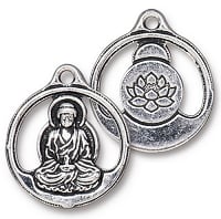 TierraCast Buddha Pendant Antiqued Silver Plate (1-Pc)