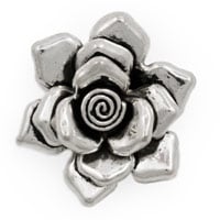 Bali Style Rose Pendant 30mm Pewter Antique Silver Plated (1-Pc)