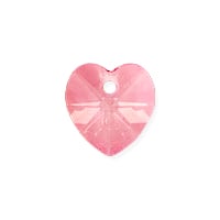Preciosa Crystal Heart Pendant 10mm Light Pink (1-Pc)
