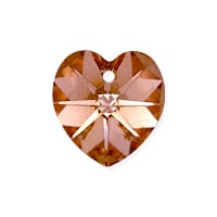 Preciosa Crystal Heart Pendant 14mm Crystal Capri Gold (1-Pc)