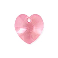 Preciosa Crystal Heart Pendant 14mm Light Pink (1-Pc)