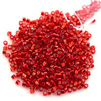 Miyuki Delica Seed Bead 11/0 Silver Lined Red (3 Gram Tube)