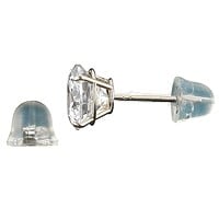 Silicone Slider Earring Backs (Bell) 14K White Gold (2-Pcs)