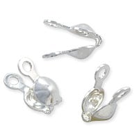 Clam Shell Bead Tip 3.5mm Cup with Double Loop Sterling Silver (1-Pc)
