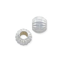 Round Bead Corrugated 4mm Sterling Silver (1-Pc)
