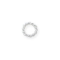 4mm Sterling Silver Twisted Wire Round Open Jump Ring (4-Pcs)