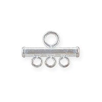 3-Strand End Bar 12mm Sterling Silver (1-Pc)