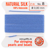 #8 Blue Griffin Silk Bead Cord (2 Meters)