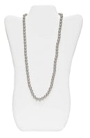 Necklace Display Tall White Leatherette
