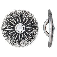 TierraCast Starburst Button 15mm Antique Silver Plated (1-Pc)