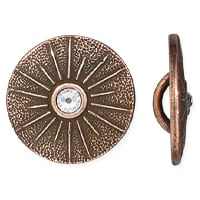 TierraCast Starburst Button 15mm Antique Copper Plated (1-Pc)