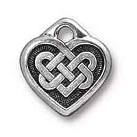 TierraCast Celtic Heart Charm 14x13mm Pewter Antique Silver Plated (1-Pc)