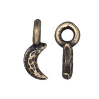 TierraCast Crescent Charm 10mm Pewter Antique Brass Oxide Plated (1-Pc)
