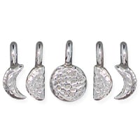 TierraCast Moon Phases Charm Set Antique Silver Plated (Set of 5)