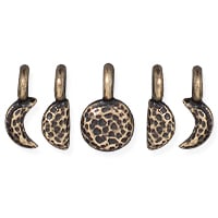 TierraCast Moon Phases Charm Set Antique Brass Oxide Plated (Set of 5)