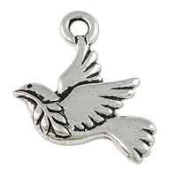 TierraCast Peace Dove Charm 19x19mm Pewter Antique Silver Plated (1-Pc)